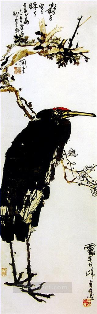 Pan tianshou eagle on branch traditional Chinese Oil Paintings